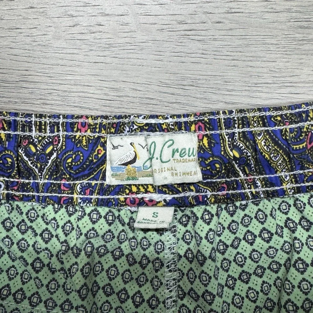 J Crew‎ Men's Paisley Multicolor Bright Swim Trunks Sz S Beach Resort